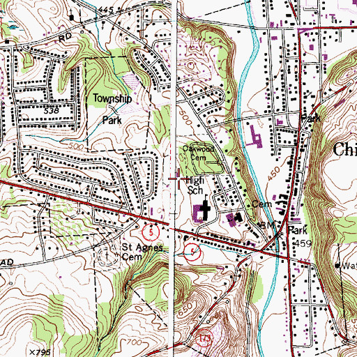 Topographic Map of Village of Chittenango, NY