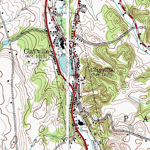 Topographic Map of Village of Clayville, NY