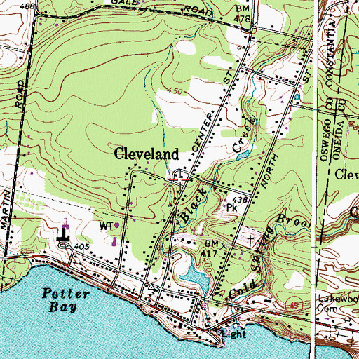 Topographic Map of Village of Cleveland, NY