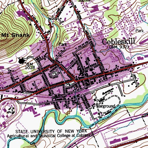 Topographic Map of Village of Cobleskill, NY