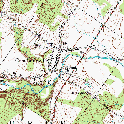 Topographic Map of Village of Constableville, NY