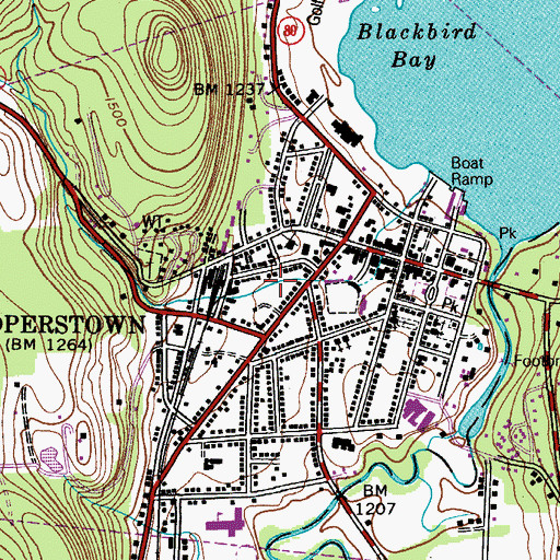 Topographic Map of Village of Cooperstown, NY