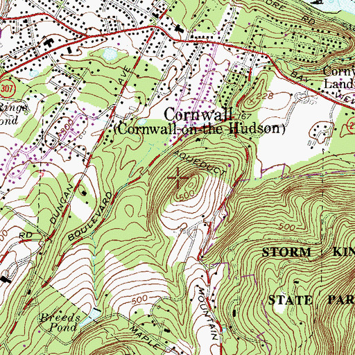 Topographic Map of Village of Cornwall-on-Hudson, NY