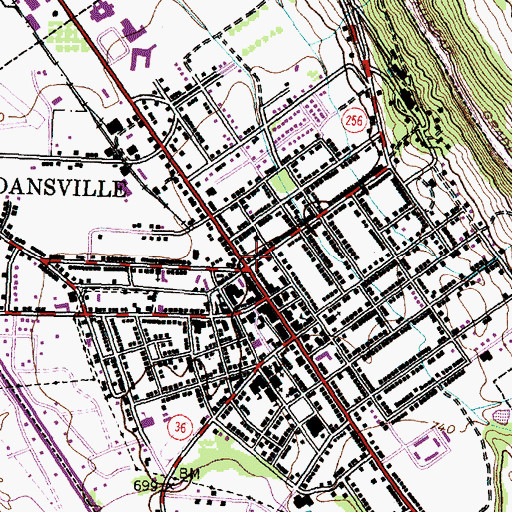 Topographic Map of Village of Dansville, NY