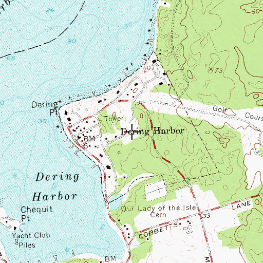 Topographic Map of Village of Dering Harbor, NY