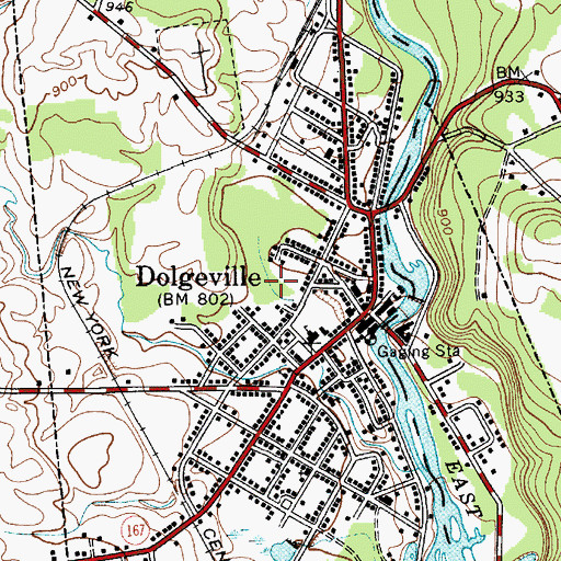 Topographic Map of Village of Dolgeville, NY
