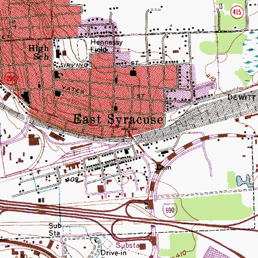 Topographic Map of Village of East Syracuse, NY