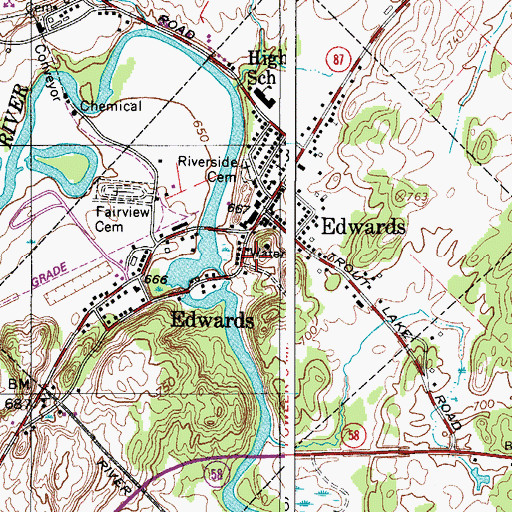 Topographic Map of Village of Edwards, NY