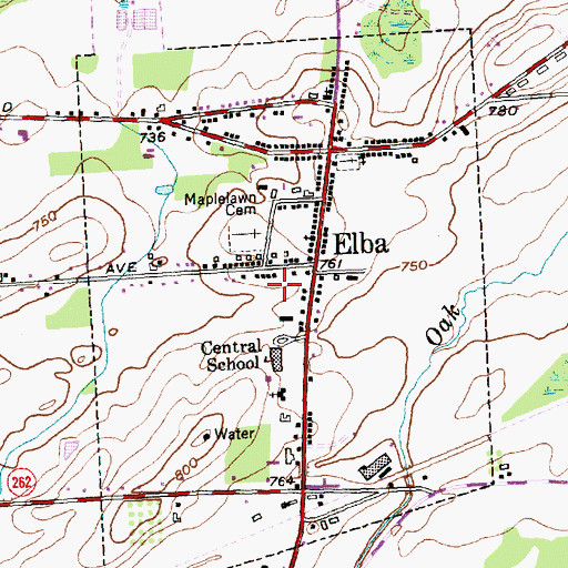 Topographic Map of Village of Elba, NY