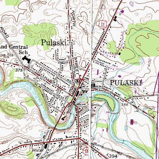 Topographic Map of First Methodist Church, NY