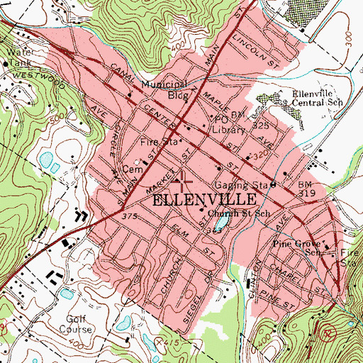 Topographic Map of Saint John's Memorial Episcopal Church, NY