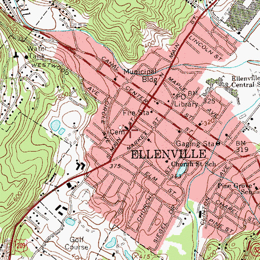Topographic Map of Saint Mary's and Saint Andrew's Church, NY