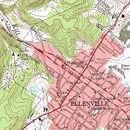 Topographic Map of Congregation Ezrath Israel, NY