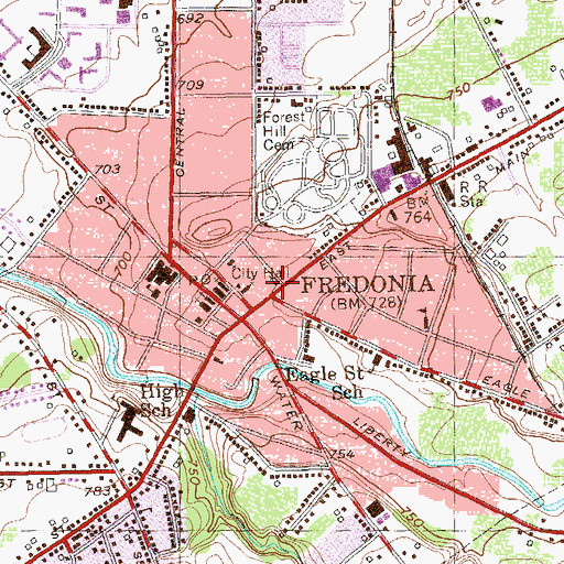 Topographic Map of Full Gospel Church, NY