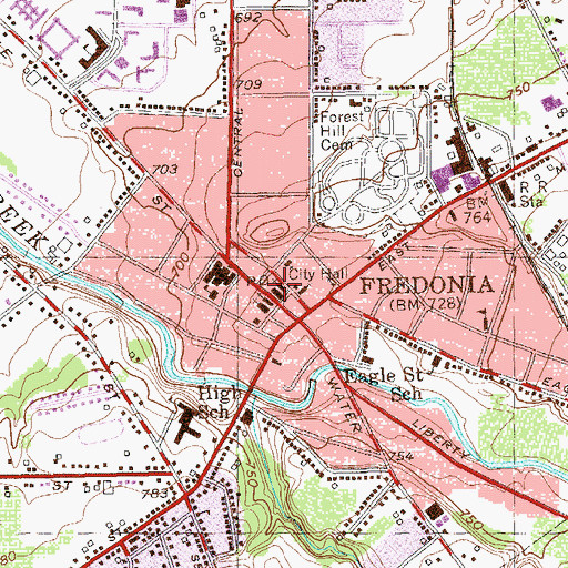 Topographic Map of First Presbyterian Church, NY