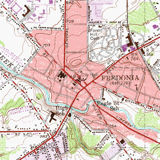 Topographic Map of Fredonia Academy (historical), NY
