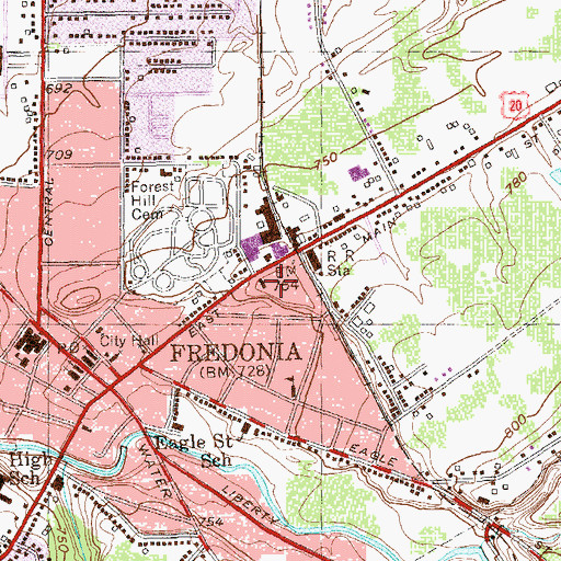 Topographic Map of Saint Joseph's Parochial School, NY
