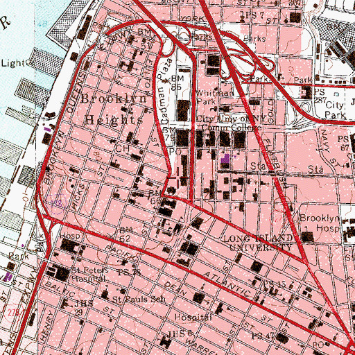 Topographic Map of Columbus Park, NY