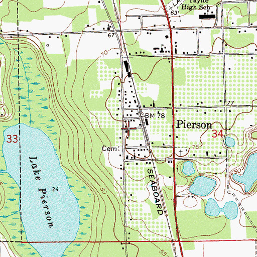 Topographic Map of Ebenezer Lutheran Church, FL