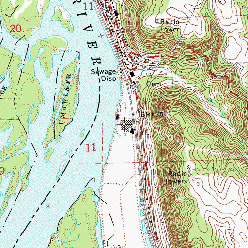 Topographic Map of Alma Generating Station, WI