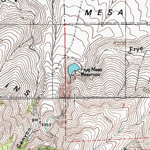 Topographic Map of Frye (historical), AZ