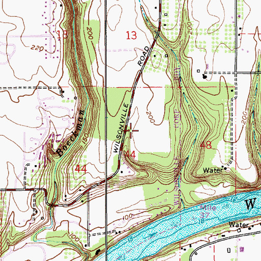 Topographic Map of Wilsonville High School, OR