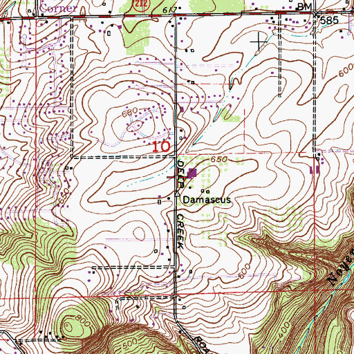 Topographic Map of Deep Creek Elementary School, OR