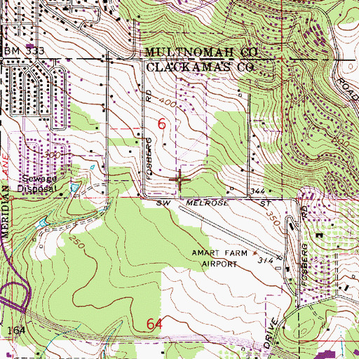 Topographic Map of Oak Creek Elementary School, OR