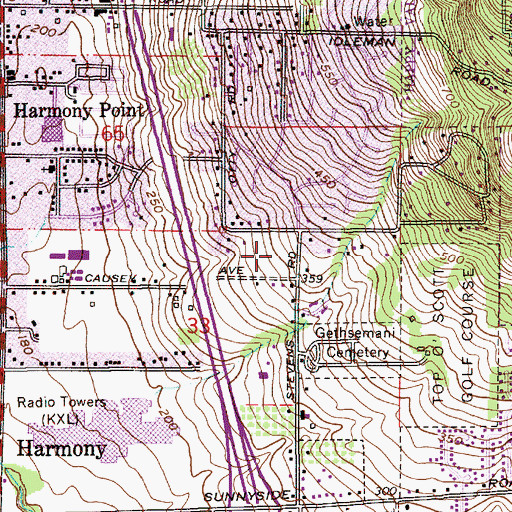 Topographic Map of Mount Scott Elementary School, OR