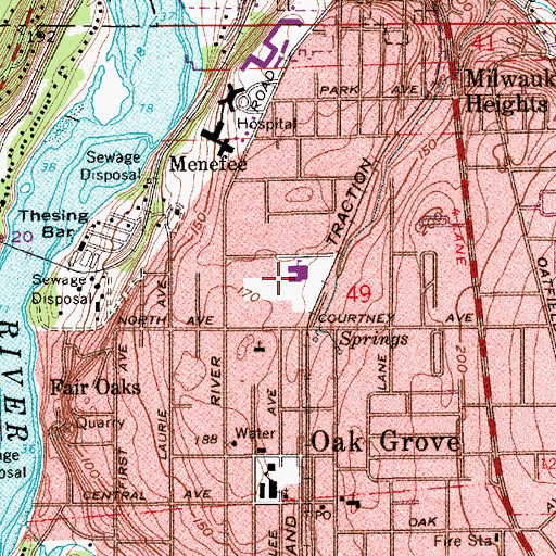 Topographic Map of Oak Grove Elementary, OR