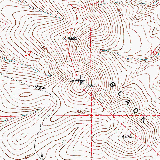 Topographic Map of Eureka Mountain, AZ