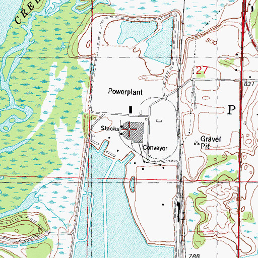 Topographic Map of Columbia Energy Center, WI