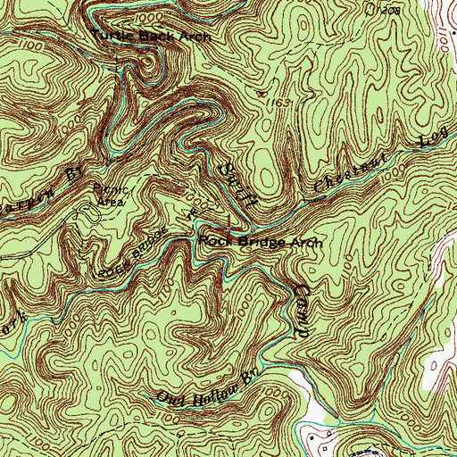 Topographic Map of Hells Kitchen, KY