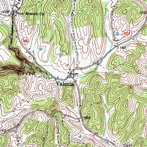 Topographic Map of Valeria Post Office (historical), KY