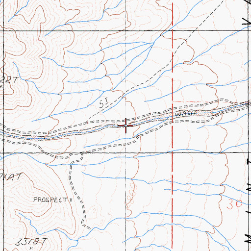 Topographic Map of Bendire Canyon, CA