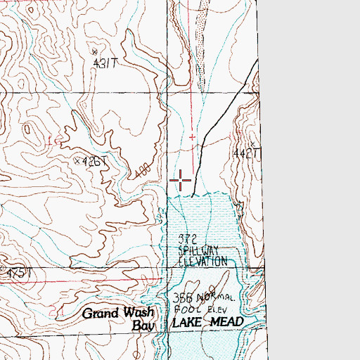 Topographic Map of Grand Wash Valley, AZ