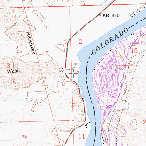 Topographic Map of Bennett Wash, CA