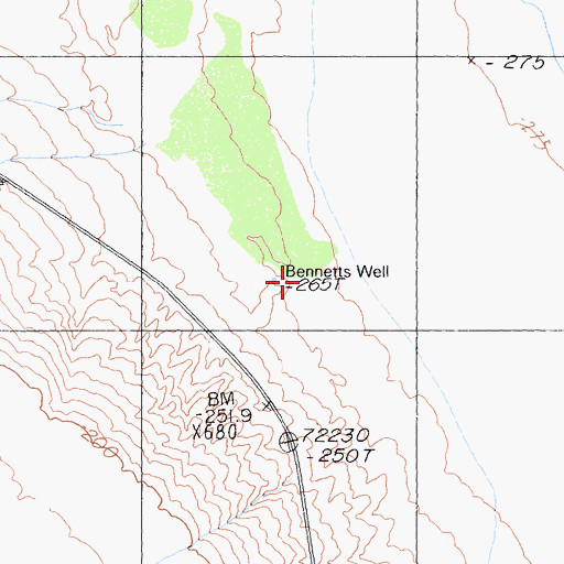 Topographic Map of Bennetts Well, CA