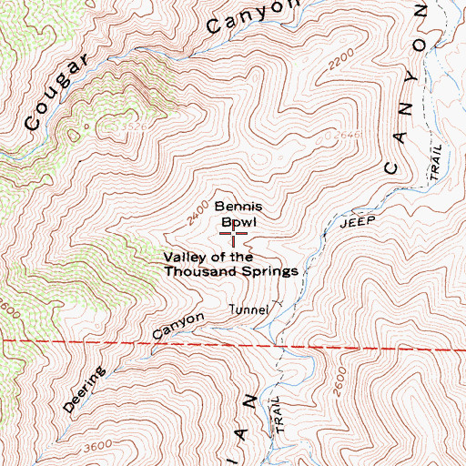 Topographic Map of Bennis Bowl, CA