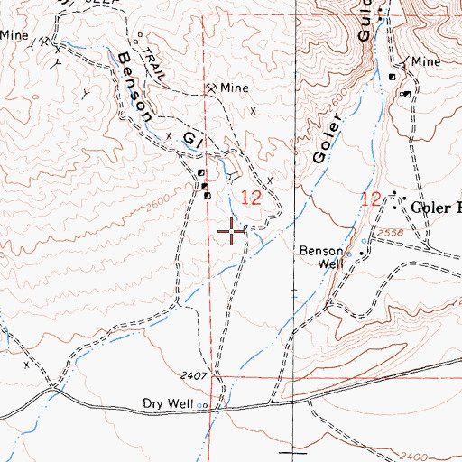 Topographic Map of Benson Gulch, CA