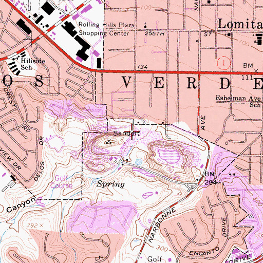 Topographic Map of Bent Spring Canyon, CA