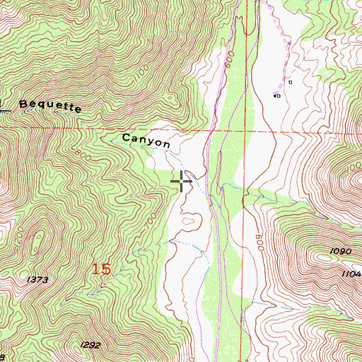 Topographic Map of Bequette Canyon, CA