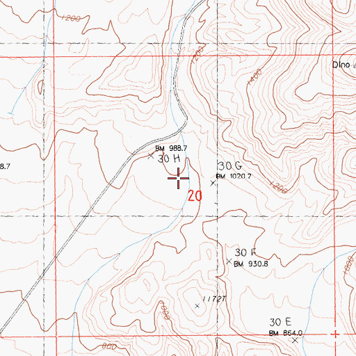 Topographic Map of Berdoo Canyon, CA