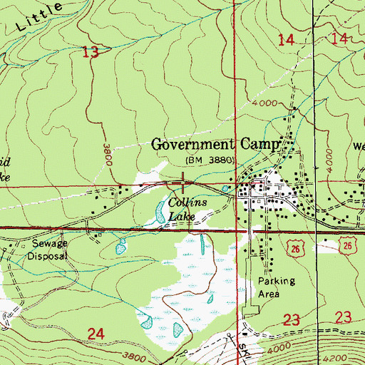 Topographic Map of Mount Hood Academy, OR