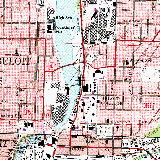 Topographic Map of Blackhawk Generating Station, WI