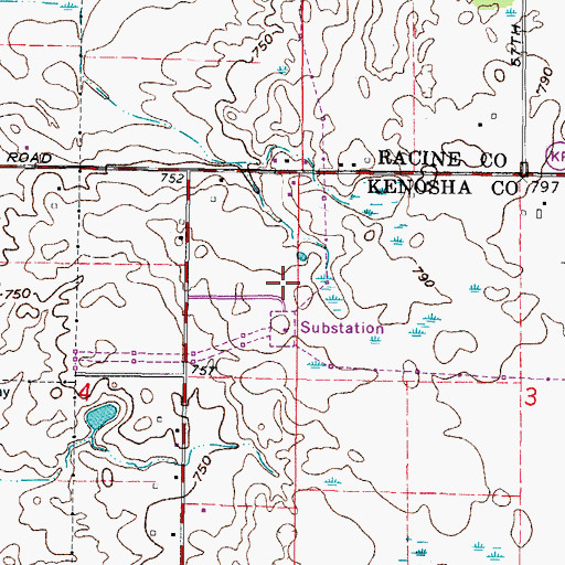 Topographic Map of Paris Generating Station, WI