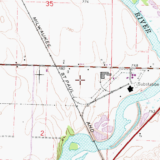 Topographic Map of Riverside Energy Center, WI