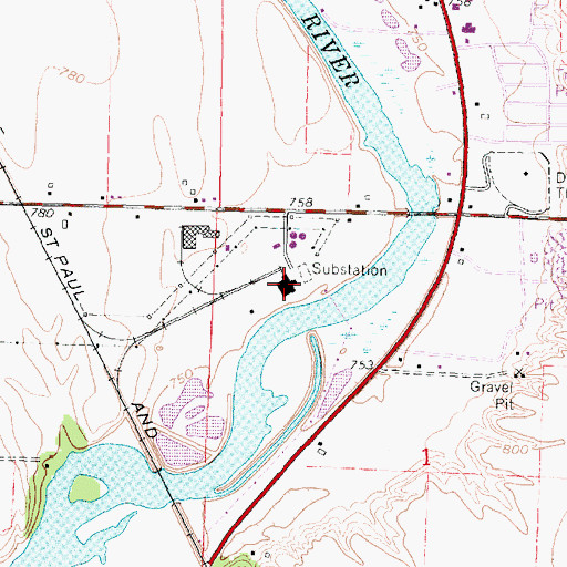 Topographic Map of Rock River Generating Station, WI