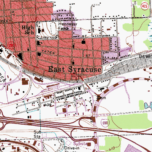 Topographic Map of Roxie Theatre, NY
