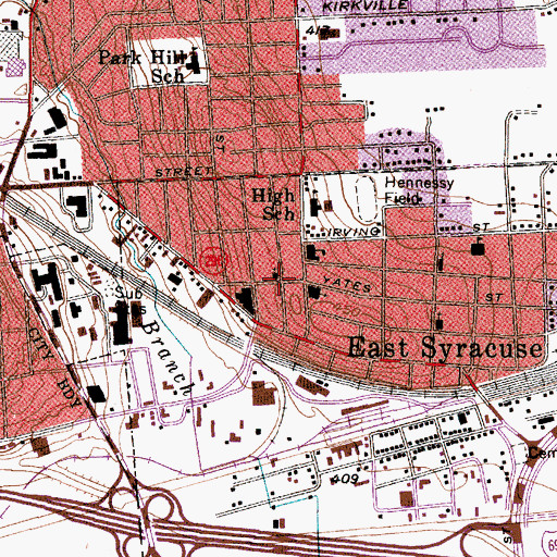 Topographic Map of Emmanuel Episcopal Church, NY
